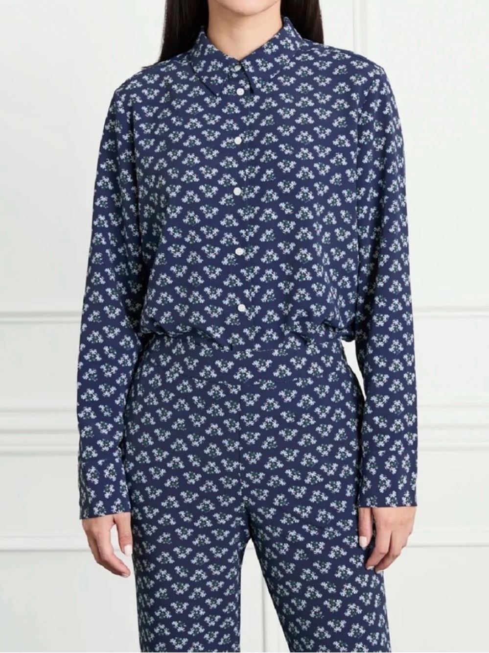 Hill House James Floral Button-Down Shirt Long Sleeve M